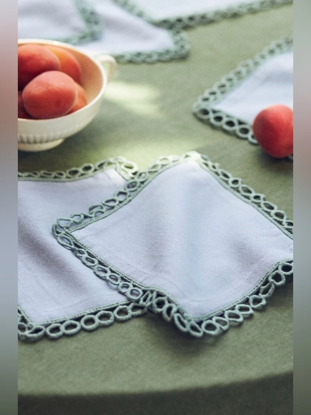 Anthropologie Janna Cocktail Napkins, Set of 4 in Sky NEW